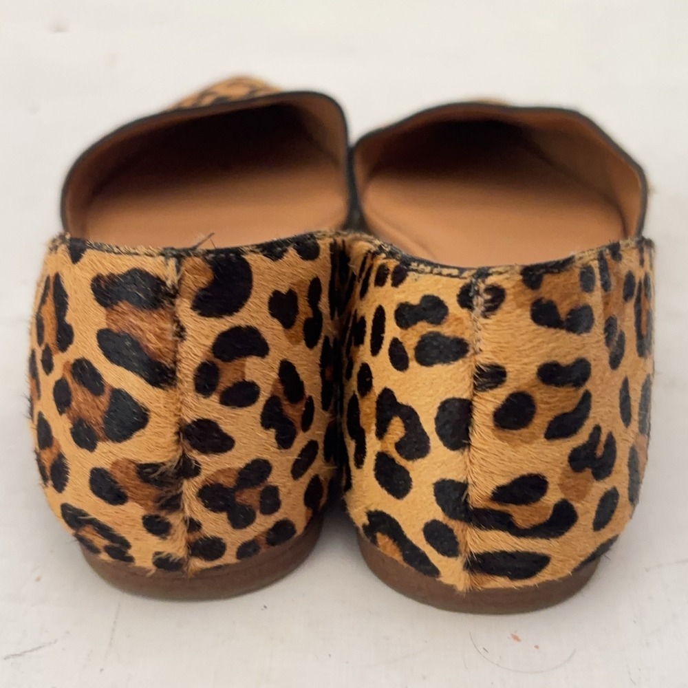 J.Crew Flats Zoe Leopard Calf Hair d'Orsay Flats Womens 8 Animal Print - Picture 8 of 10